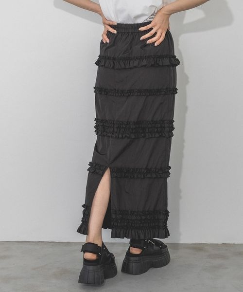 PAGEBOY(ページボーイ)の「フリルナロースカート(スカート・レディース・グレー/ブルー/ブラック・FREE)」の6枚目の写真