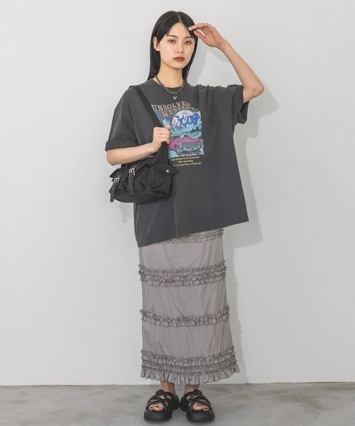 PAGEBOY(ページボーイ)の「フリルナロースカート(スカート・レディース・グレー/ブルー/ブラック・FREE)」の7枚目の写真