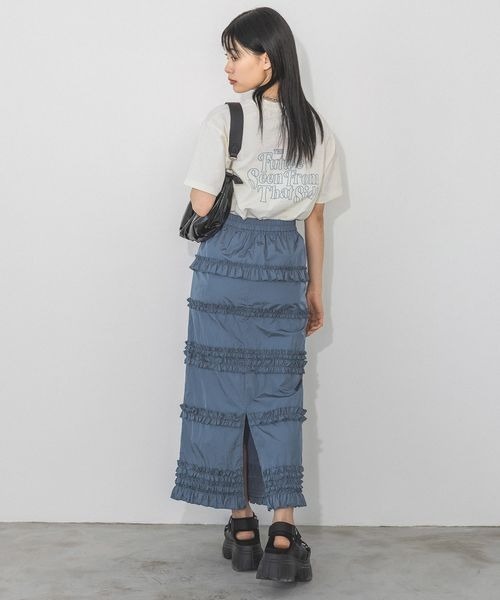 PAGEBOY(ページボーイ)の「フリルナロースカート(スカート・レディース・グレー/ブルー/ブラック・FREE)」の12枚目の写真