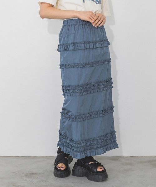 PAGEBOY(ページボーイ)の「フリルナロースカート(スカート・レディース・グレー/ブルー/ブラック・FREE)」の13枚目の写真