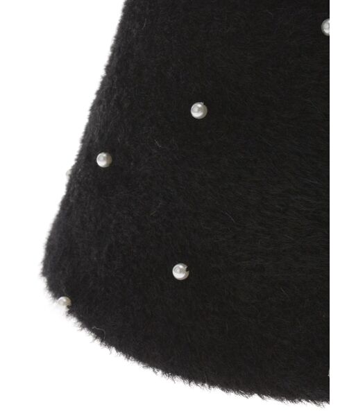 EATME(イートミー)の「パール付シャギーバケットハット(ハット・レディース・ホワイト/ブラック・FREE)」の6枚目の写真