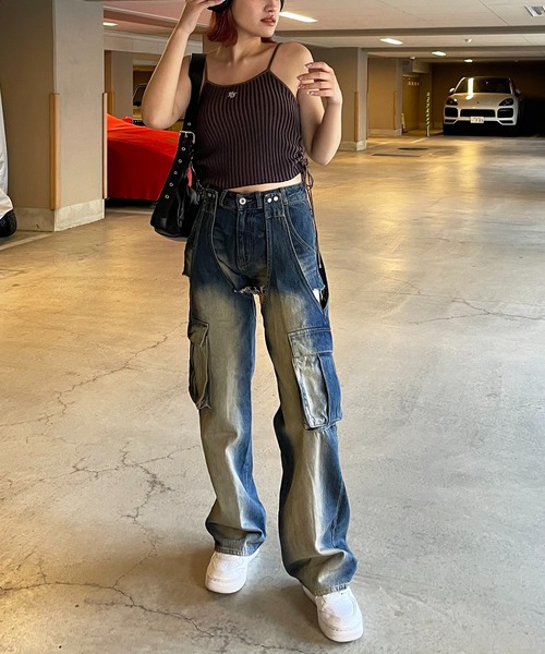 BACK TO THE FIELD(バック トゥー ザ フィールド)の「【BTTF】ワンポイントロゴシャーリングニットキャミソール(キャミソール・レディース・ブラック/イエロー/ブラウン・FREE)」の15枚目の写真