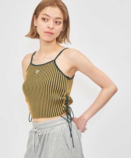 BACK TO THE FIELD(バック トゥー ザ フィールド)の「【BTTF】ワンポイントロゴシャーリングニットキャミソール(キャミソール・レディース・ブラック/イエロー/ブラウン・FREE)」の6枚目の写真