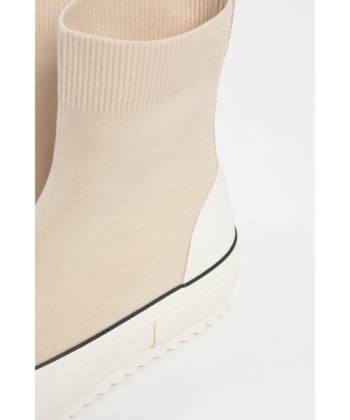 gomme（ゴム）の「ハイカットソックニットスニーカー（スニーカー・レディース・キナリ/ブラック・LARGE/MEDIUM/SMALL）」の9枚目の写真