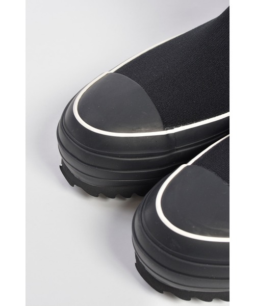 gomme（ゴム）の「ハイカットソックニットスニーカー（スニーカー・レディース・キナリ/ブラック・LARGE/MEDIUM/SMALL）」の3枚目の写真