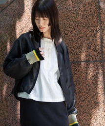 Munich | オーガンジー×ラッフルリブドッキングブルゾン(ブルゾン)