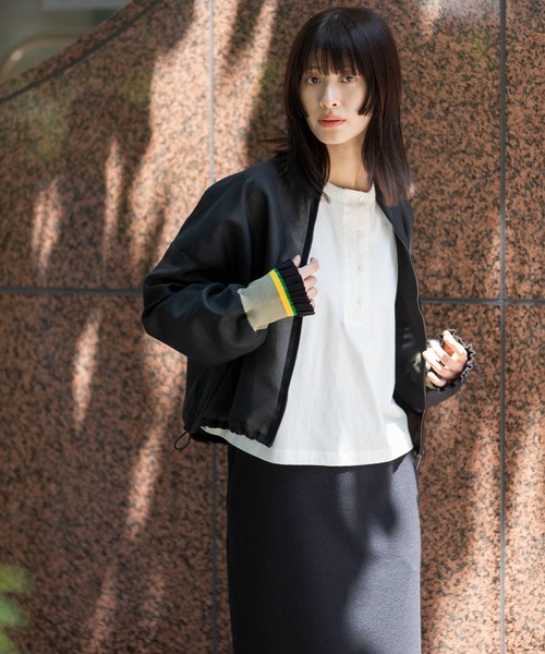 Munich（ミューニック）の「オーガンジー×ラッフルリブドッキングブルゾン（ブルゾン・レディース・ブラック/ライトベージュ/ホワイト・FREE）」の19枚目の写真