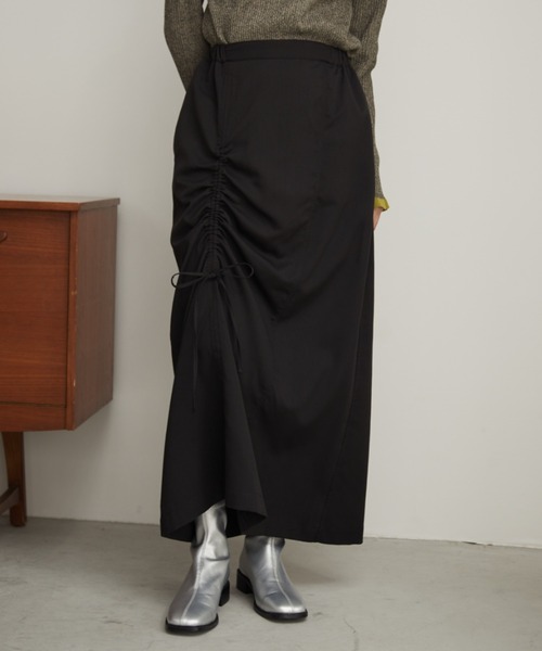 Aunt Marie's(アントマリーズ)の「ドロストナロースカート(スカート・レディース・ブラック/グレー・FREE)」の1枚目の写真