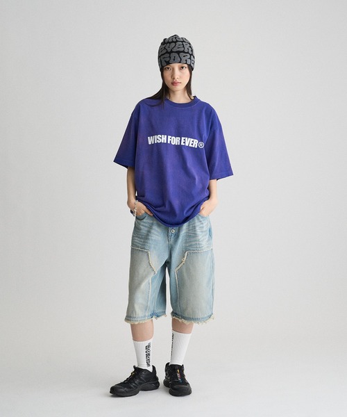 Americana ドローコードワイドクロップドTシャツ Americana 裾ドローコード ワイドクロップド Tシャツ , Black