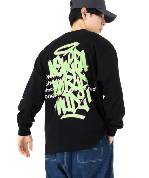 【グラフィティ】New Era ニューエラ オーバーサイズカットソー ニューエラ 長袖Tシャツ オーバーサイズ グラフィティー(T