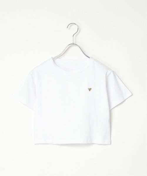 VENCEEXCHANGE(ヴァンスエクスチェンジ)の「ショート丈ハート箔プリントTシャツ(Tシャツ/カットソー・レディース・ゴールド/ホワイト/シルバー/ブラック・FREE)」の15枚目の写真