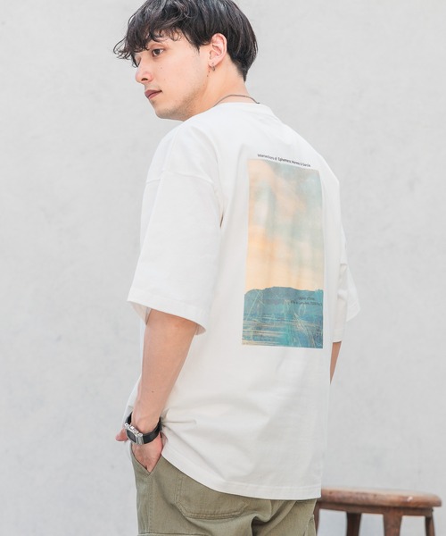 RAGEBLUE（レイジブルー）の「バックフォトプリント/天竺コットン/ビッグシルエットTシャツ2（Tシャツ/カットソー・メンズ・ホワイト/グレー/ブルー/ブラック・LARGE/MEDIUM/SMALL）」の17枚目の写真