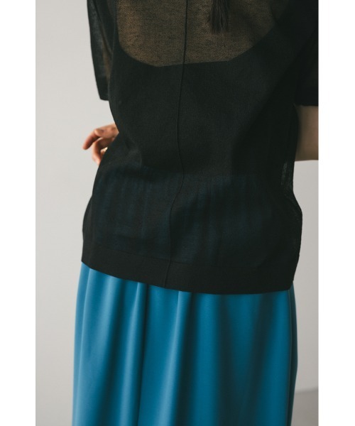 STYLEMIXER（スタイルミキサー）の「ウォッシャブルリネンミックスニットT（Tシャツ/カットソー・レディース・ブラック/レッド/ブラウン/ライトベージュ・FREE）」の13枚目の写真