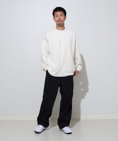 BEAMS(ビームス)の「テック ロングスリーブ Tシャツ(Tシャツ/カットソー・メンズ・オフホワイト/ブラック・XL/L/M/S)」の3枚目の写真