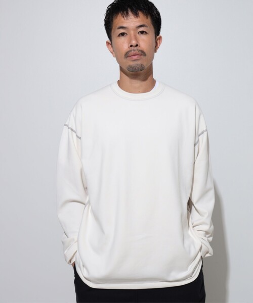 BEAMS(ビームス)の「テック ロングスリーブ Tシャツ(Tシャツ/カットソー・メンズ・オフホワイト/ブラック・XL/L/M/S)」の5枚目の写真