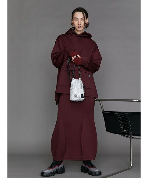 UN3D. アンスリード ヘムギャザーロングスウェット フーデイー UN3D.（アンスリード）の「HEM GATHER HOODIE / ヘムギャザー