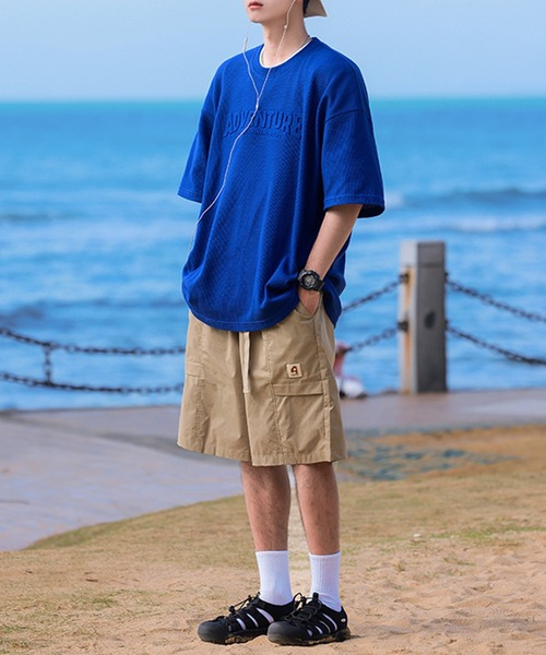 aimoha(アイモハ)の「aimoha outdoor ユニセックス ワッフルオーバーサイズ膨らみロゴ半袖Tシャツ (SS)(Tシャツ/カットソー・レディース・ネイビー/ブラウン/ホワイト/ブラック・MEDIUM/LARGE/X-LARGE)」の12枚目の写真