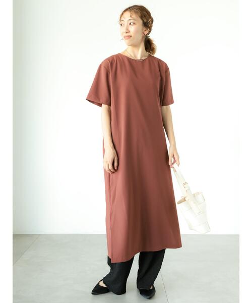 Lugnoncure（ルノンキュール）の「インナー付半袖シアーワンピース（ワンピース・レディース・ブラック/チャコールグレー/ブラウン・F）」の4枚目の写真