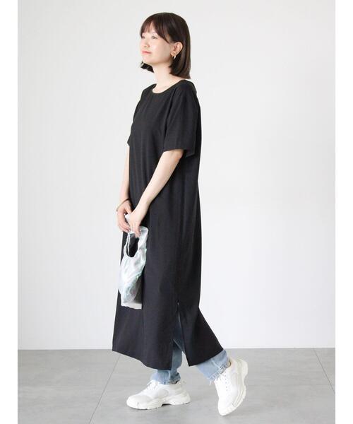 Lugnoncure（ルノンキュール）の「インナー付半袖シアーワンピース（ワンピース・レディース・ブラック/チャコールグレー/ブラウン・F）」の5枚目の写真