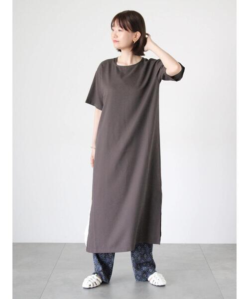 Lugnoncure（ルノンキュール）の「インナー付半袖シアーワンピース（ワンピース・レディース・ブラック/チャコールグレー/ブラウン・F）」の6枚目の写真