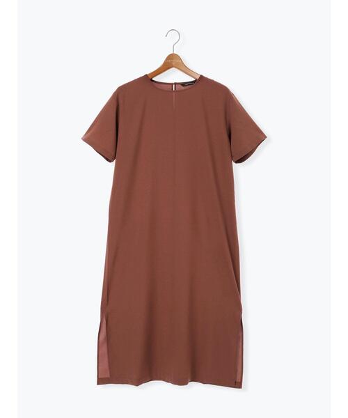 Lugnoncure（ルノンキュール）の「インナー付半袖シアーワンピース（ワンピース・レディース・ブラック/チャコールグレー/ブラウン・F）」の7枚目の写真