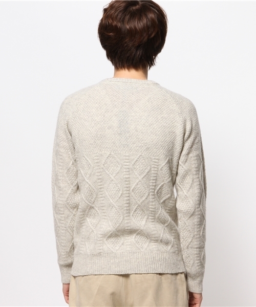 VENCEEXCHANGE（ヴァンスエクスチェンジ）の「ケーブルクルーネックプルオーバー                （ニット/セーター・メンズ・ネイビー/ホワイト/オフホワイト・LARGE/MEDIUM）」の6枚目の写真