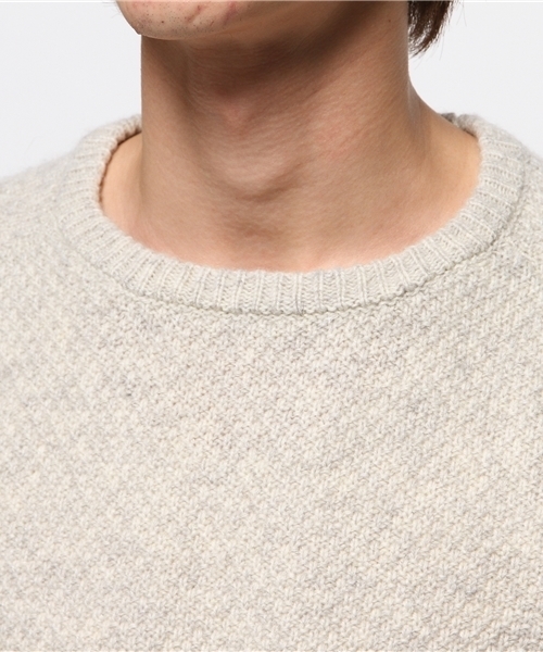 VENCEEXCHANGE（ヴァンスエクスチェンジ）の「ケーブルクルーネックプルオーバー                （ニット/セーター・メンズ・ネイビー/ホワイト/オフホワイト・LARGE/MEDIUM）」の7枚目の写真