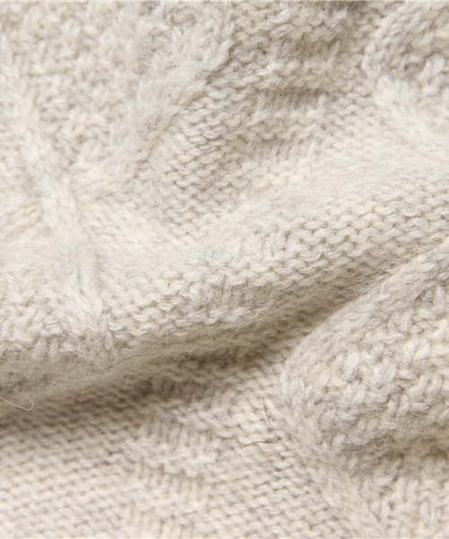 VENCEEXCHANGE（ヴァンスエクスチェンジ）の「ケーブルクルーネックプルオーバー                （ニット/セーター・メンズ・ネイビー/ホワイト/オフホワイト・LARGE/MEDIUM）」の10枚目の写真