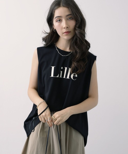 saloon(サルーン)の「SALOON(サルーン)/フロッキープリントノースリーブカットソー【洗濯機洗い可】(Tシャツ/カットソー・レディース・ブラック/オフホワイト/ブルー・FREE)」の13枚目の写真