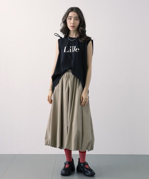 saloon(サルーン)の「SALOON(サルーン)/フロッキープリントノースリーブカットソー【洗濯機洗い可】(Tシャツ/カットソー・レディース・ブラック/オフホワイト/ブルー・FREE)」の15枚目の写真