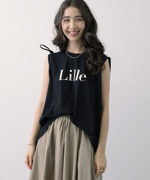 saloon(サルーン)の「SALOON(サルーン)/フロッキープリントノースリーブカットソー【洗濯機洗い可】(Tシャツ/カットソー・レディース・ブラック/オフホワイト/ブルー・FREE)」の20枚目の写真