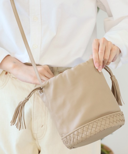 SEVEN BY SEVEN（セブンバイセブン）の「SEVEN BY SEVEN/セブン バイ セブン Leather Pochette -Sheep Leather Shoulder Bag ショルダーバック（ショルダーバッグ・レディース・ブラウン/ブラック・FREE）」の13枚目の写真