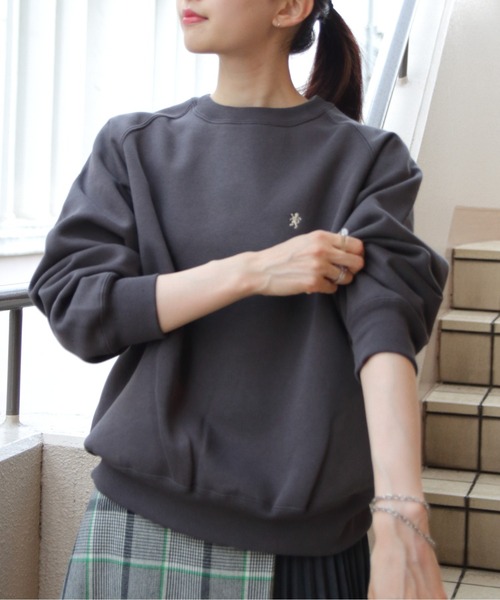 GYMPHLEX（ジムフレックス）の「GYMPHLEX/ジムフレックス　スウィングスリーブ クルーネックプルオーバー　SWING SLEEVE CREW NECK PULLOVER　C0291 TCF（スウェット・レディース・アイボリー/グレー/チャコールグレー/ダークブルー/ライトブルー・14）」の7枚目の写真