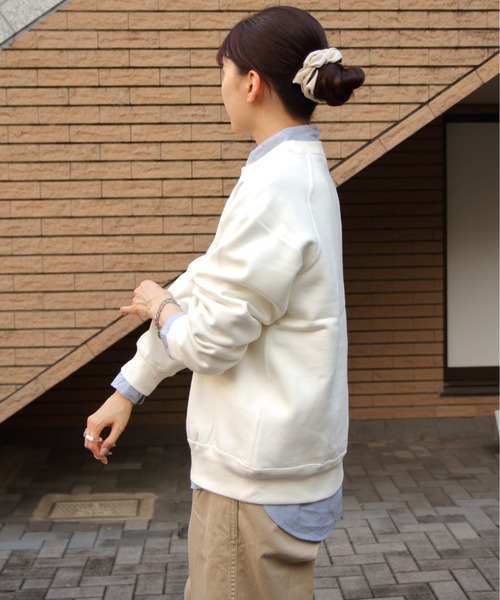 GYMPHLEX（ジムフレックス）の「GYMPHLEX/ジムフレックス　スウィングスリーブ クルーネックプルオーバー　SWING SLEEVE CREW NECK PULLOVER　C0291 TCF（スウェット・レディース・アイボリー/グレー/チャコールグレー/ダークブルー/ライトブルー・14）」の21枚目の写真