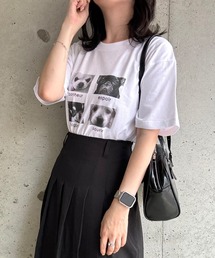 アニマルグラフィックプリント半袖Tシャツ