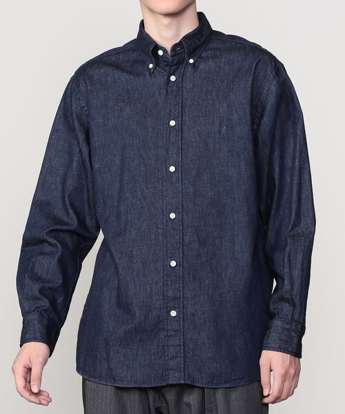 GYMPHLEX(ジムフレックス)の「Gymphlex | ライトデニム 長袖ボタンダウンシャツ MEN(シャツ/ブラウス・メンズ・インディゴブルー・XL/L/M)」の1枚目の写真