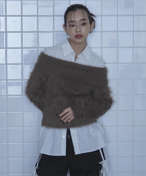 シャギーオフショルニット（ニット/セーター）｜miette（ミエット）