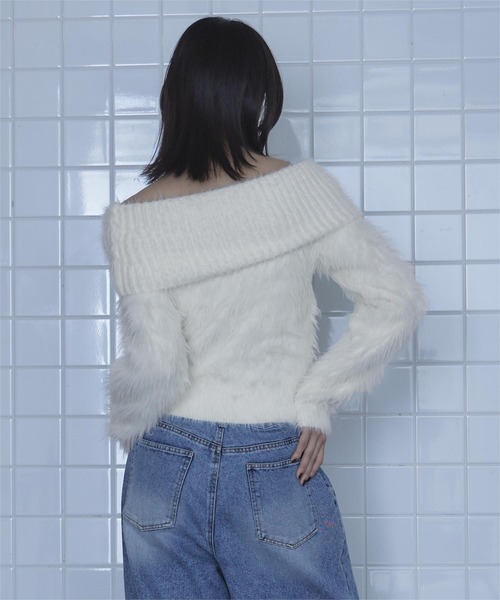 シャギーオフショルニット（ニット/セーター）｜miette（ミエット）