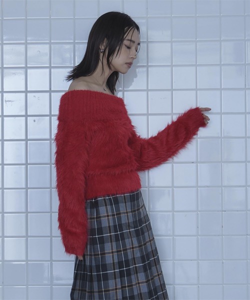 シャギーオフショルニット（ニット/セーター）｜miette（ミエット）