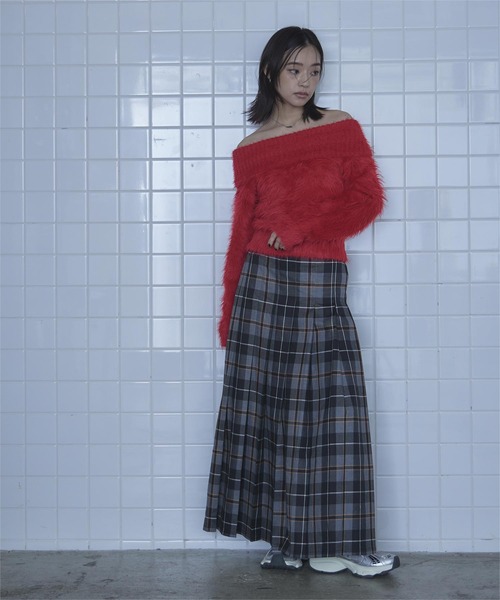 シャギーオフショルニット（ニット/セーター）｜miette（ミエット）