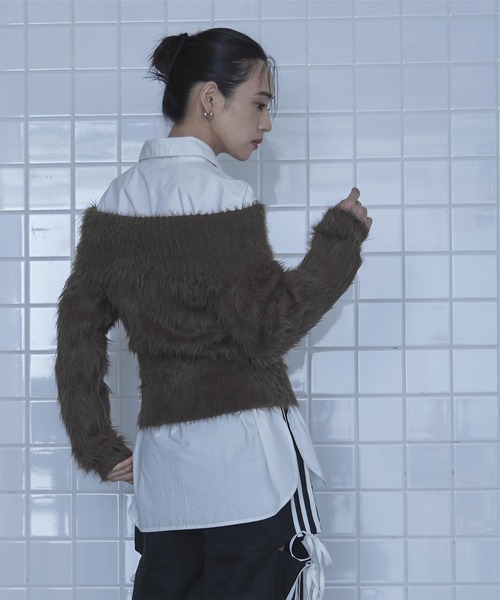 シャギーオフショルニット（ニット/セーター）｜miette（ミエット）