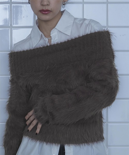 シャギーオフショルニット（ニット/セーター）｜miette（ミエット）