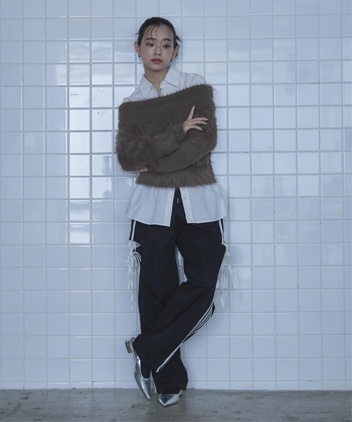 シャギーオフショルニット（ニット/セーター）｜miette（ミエット）