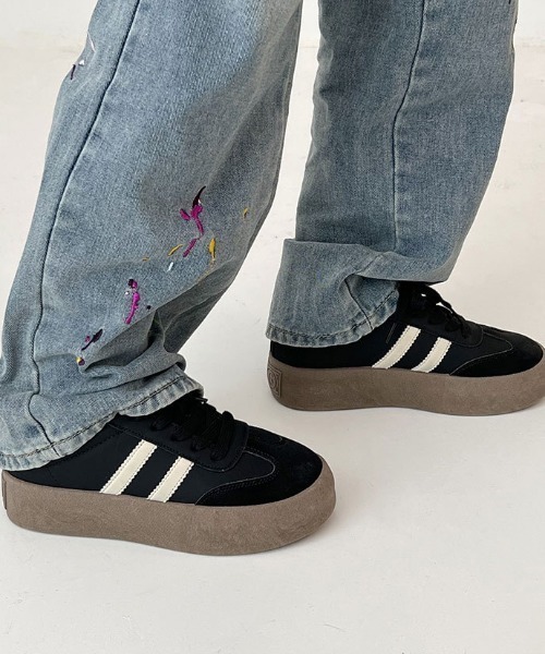 mebole(メボレ)の「厚底ラインスニーカー(スニーカー・レディース・アイボリー/ブラック・SMALL/MEDIUM/LARGE)」の8枚目の写真