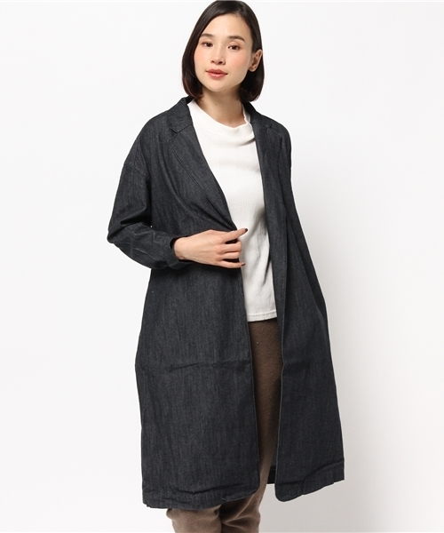 koe（コエ）の「ライトデニムダウンコート（デニムジャケット・レディース・ライトインディゴブルー/ダークインディゴブルー・SMALL/MEDIUM/LARGE）」の2枚目の写真