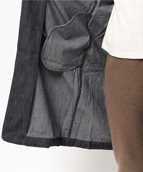 koe（コエ）の「ライトデニムダウンコート（デニムジャケット・レディース・ライトインディゴブルー/ダークインディゴブルー・SMALL/MEDIUM/LARGE）」の3枚目の写真