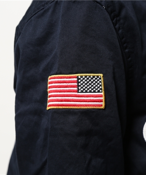 STUSSY（ステューシー）の「Script Baseball Hoodie Shirt（シャツ/ブラウス・メンズ・ネイビー/カーキ・X-LARGE/MEDIUM/LARGE/SMALL）」の3枚目の写真