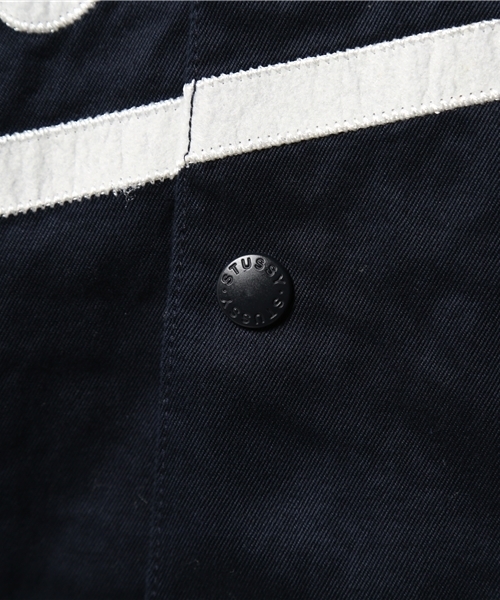 STUSSY（ステューシー）の「Script Baseball Hoodie Shirt（シャツ/ブラウス・メンズ・ネイビー/カーキ・X-LARGE/MEDIUM/LARGE/SMALL）」の5枚目の写真