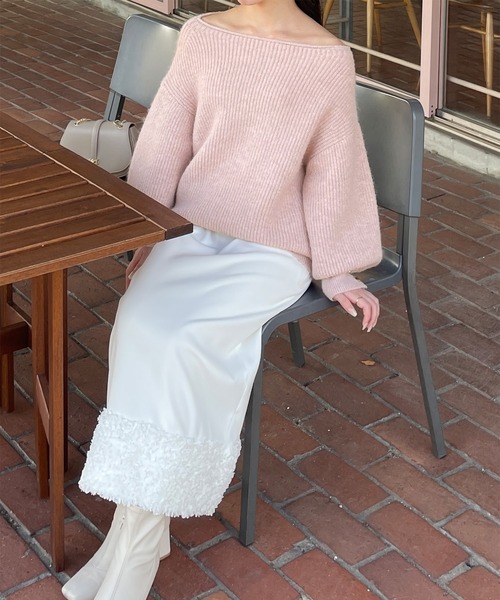 セール】金ボタンボリュームスリーブニット（ニット/セーター