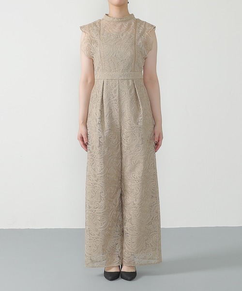 即購入可◆カナ　2L 　パンツドレス　オケージョン　サロペット　レース DRESS PLUS（ドレスプラス）の「パーティードレス パンツドレス